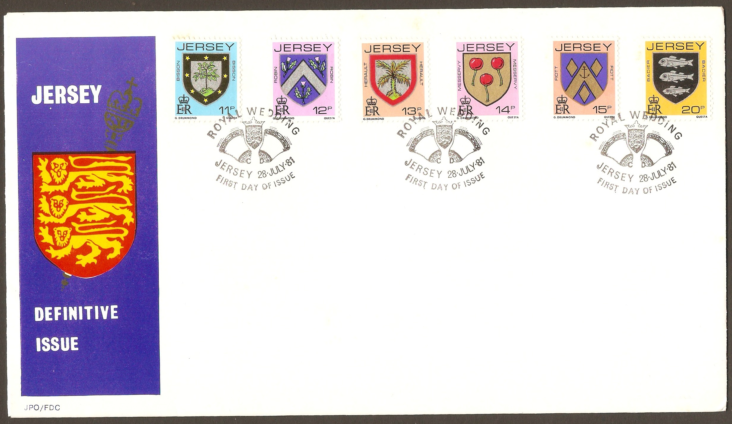 Jersey 1981 Arms of Jersey FDC.